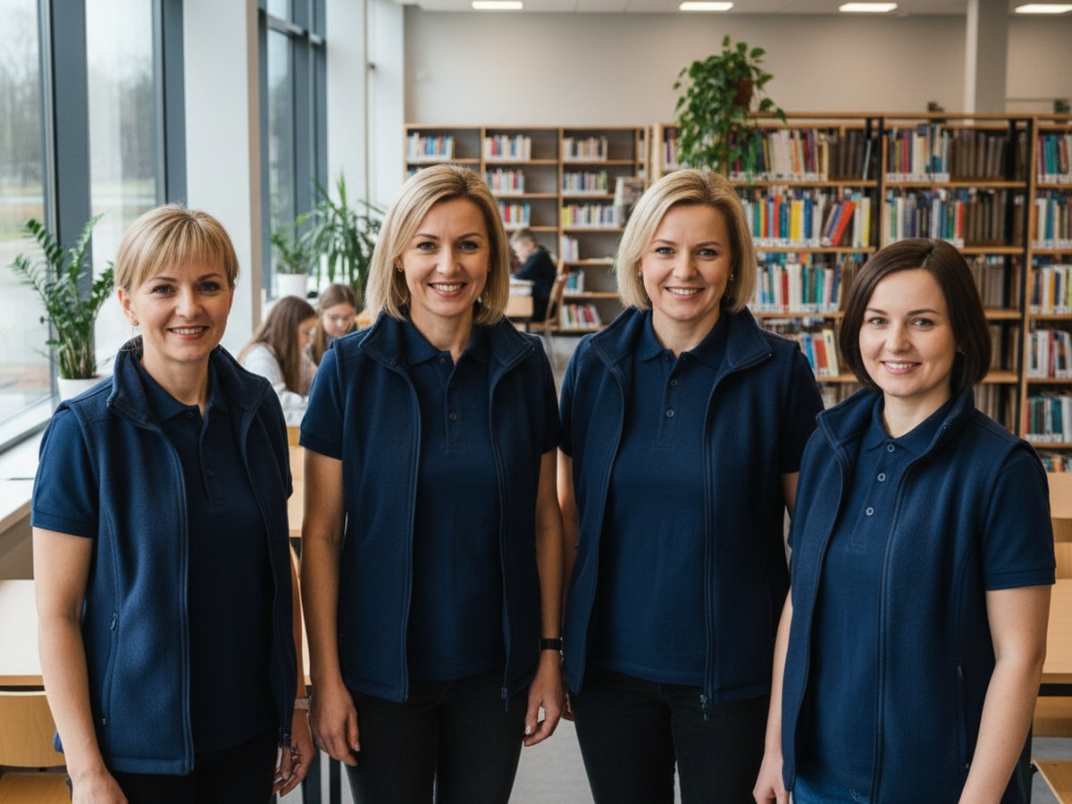 Nauczyciele w firmowych polo i bezrękawnikach - odzież dla szkół od SkyUp Brandwear